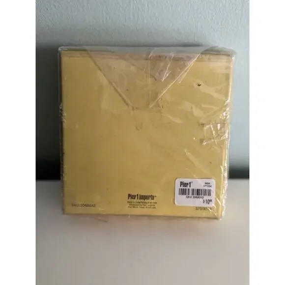 Pier 1 Imports Vtg Gold Silver Red 3x3" Beaded Tabletop Desk Picture Frame- New - Picture 4 of 4